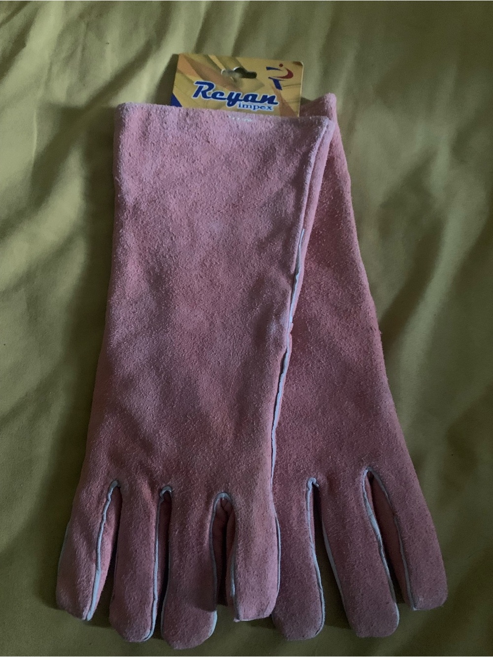 Women's Pink Goat Skin Welding Gloves